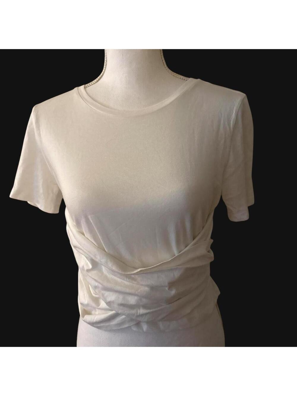 Pilcro White ruched crop top with a flattering fit size S/P - Picture 2 of 7